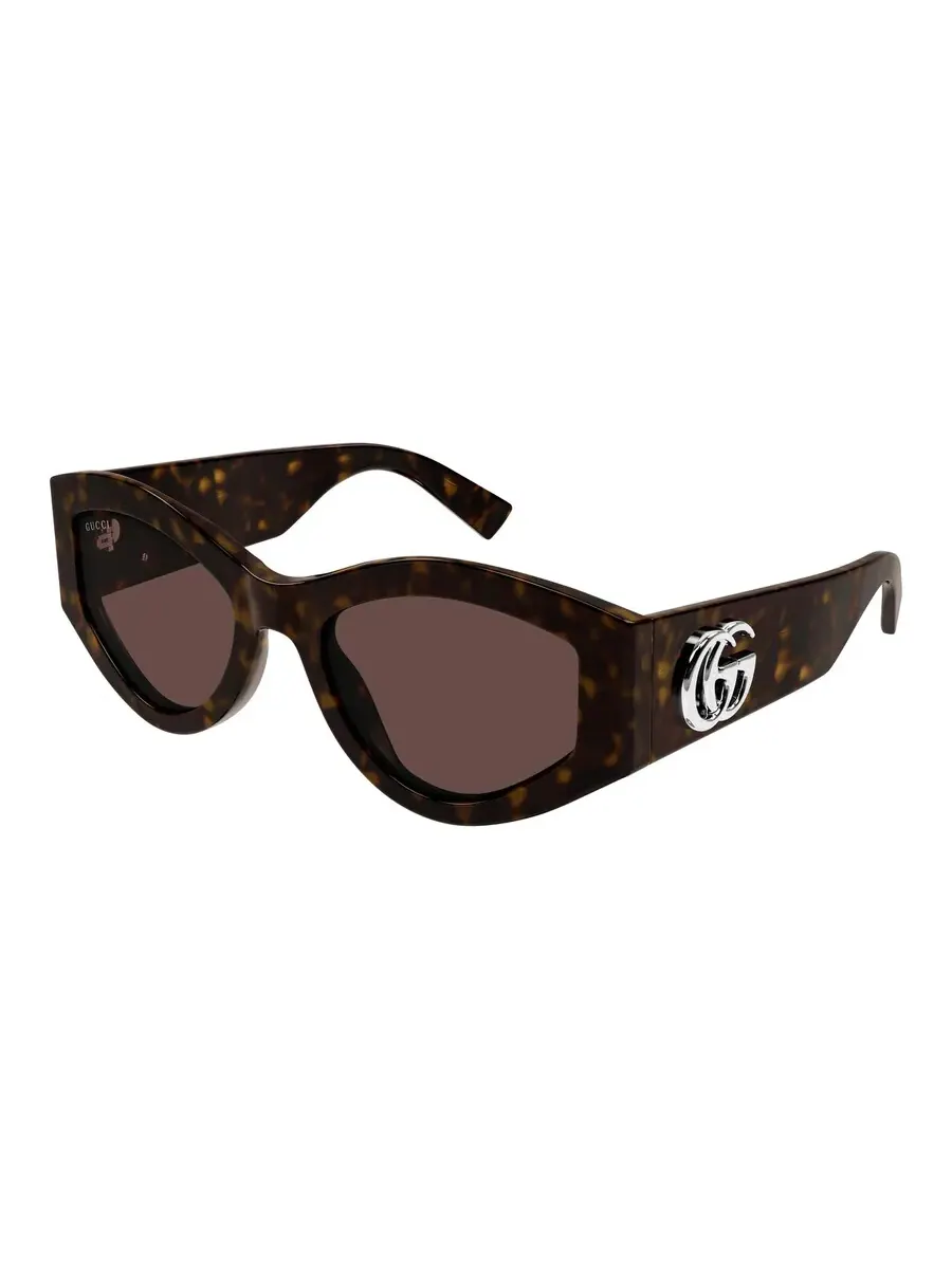 Женские солнцезащитные очки Gucci коричневые овальные GG1951SS 002 53 — коричневый