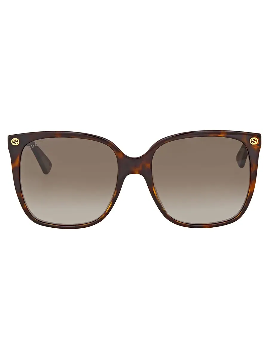 Очки для женщин Gucci Brown Gradient Cat Eye GG0022S 003 57 — коричневый