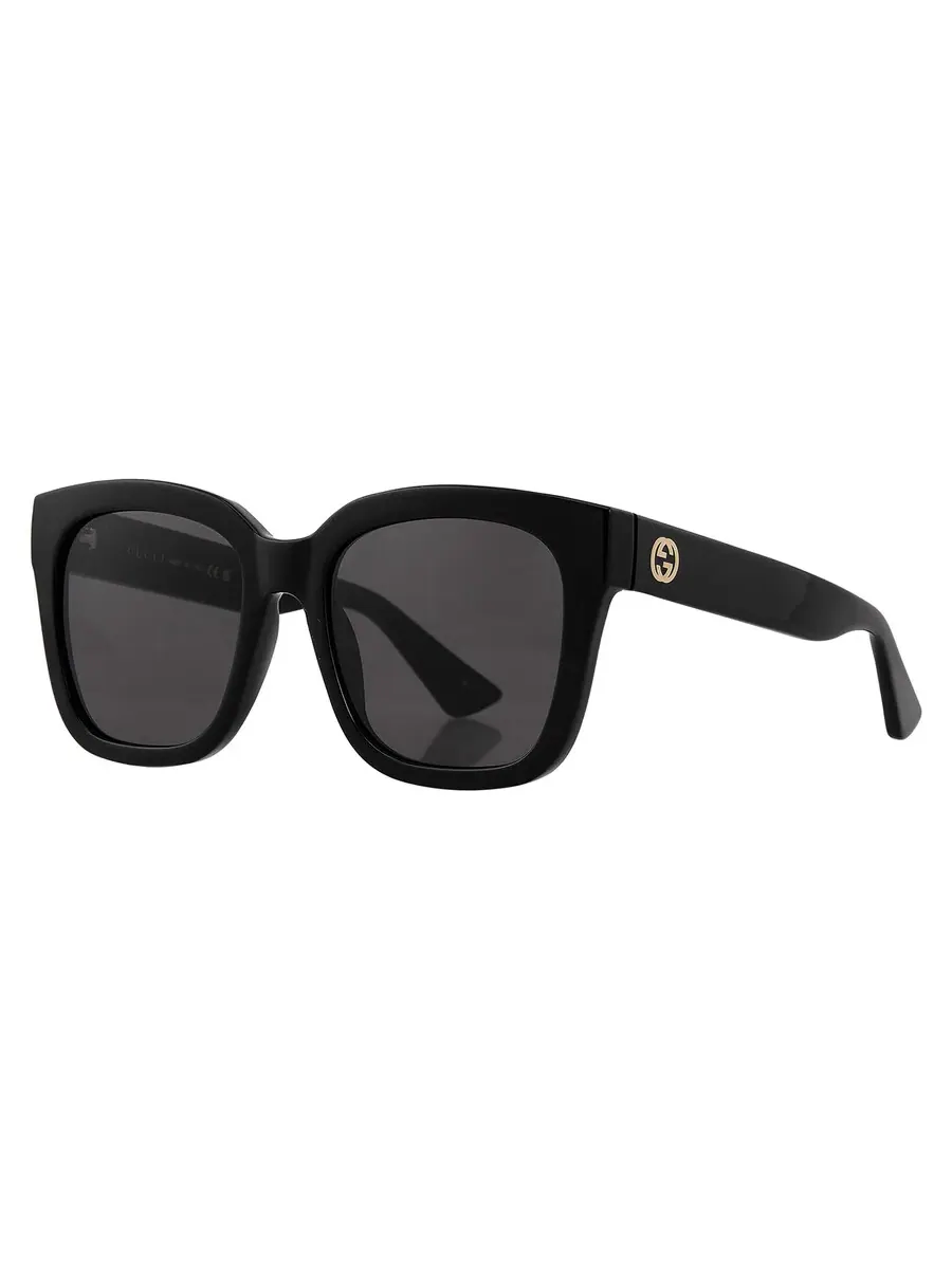 Женские солнцезащитные очки Gucci темно-серого цвета квадратной формы GG1338S 001 54 — изображение 2 из 5, черный