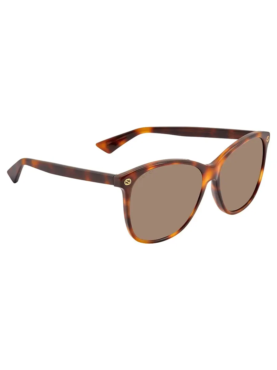 Солнцезащитные очки для женщин Gucci GG0024 коричневые овальные GG0024S 002 58 — изображение 1 из 4, коричневый