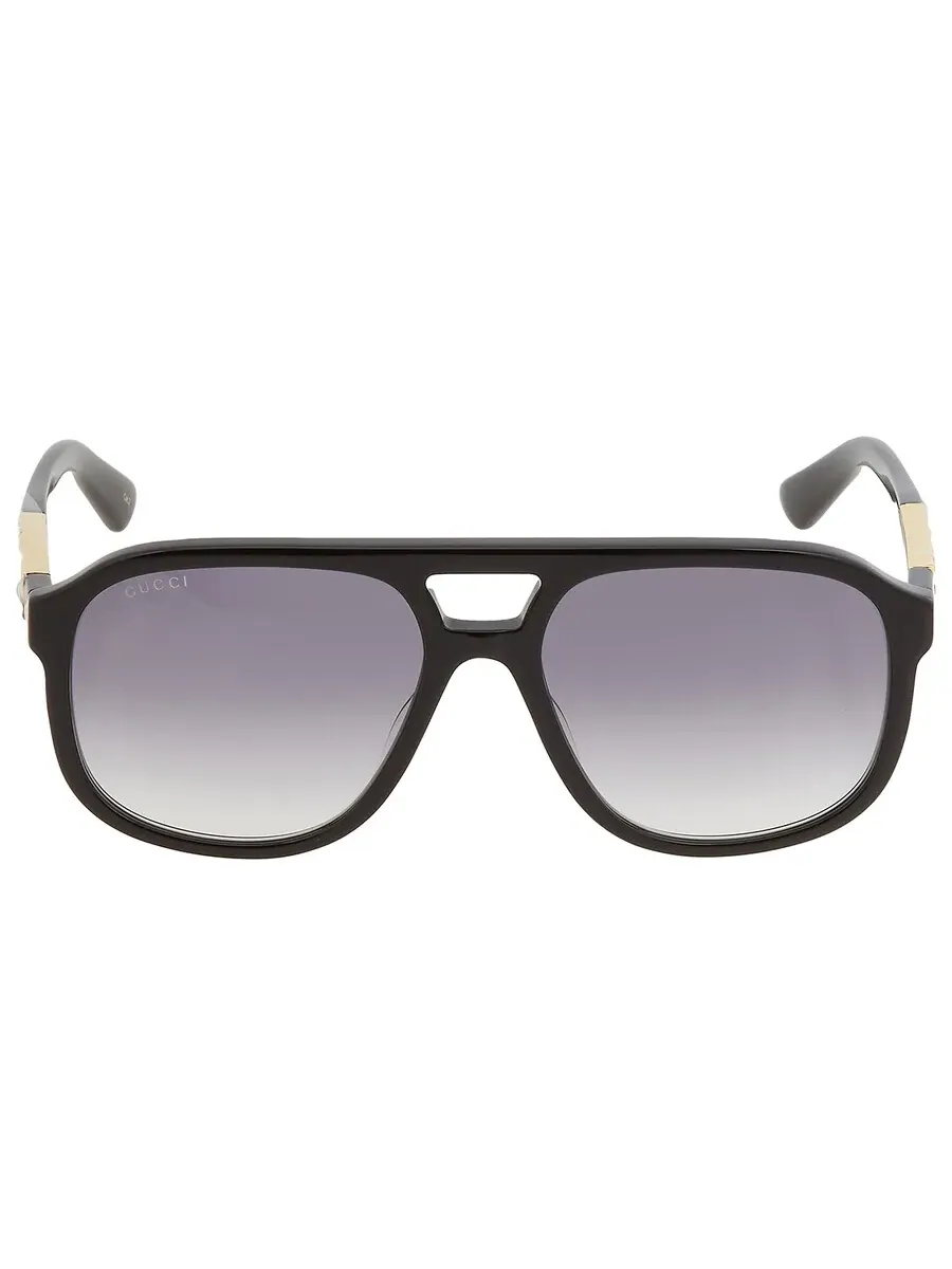 Солнцезащитные очки Gucci Pilot унисекс серого градиента GG1188S 002 58 — изображение 1 из 5, серый