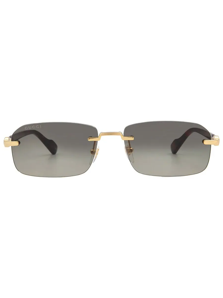 Мужские прямоугольные солнцезащитные очки Gucci серого градиента GG1221S 006 56 — изображение 1 из 5, серый