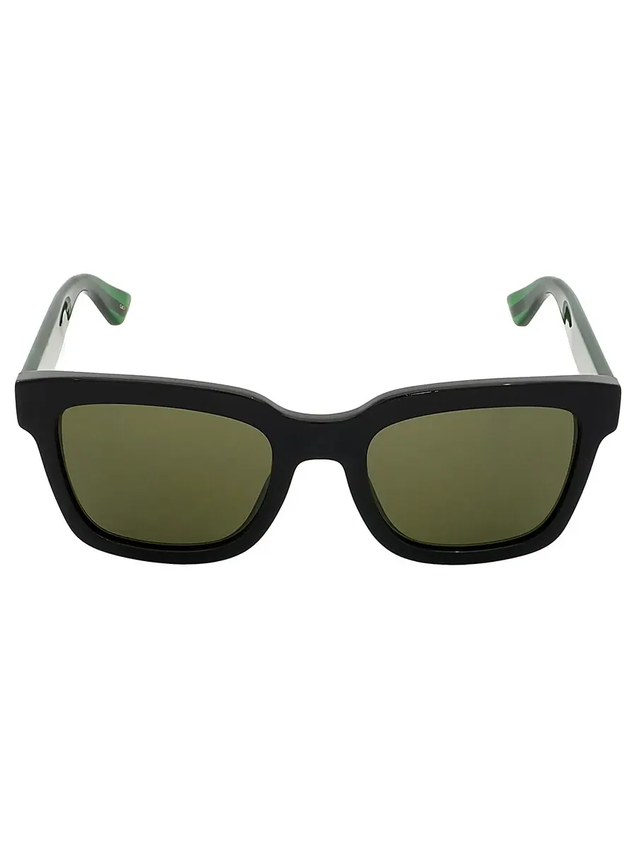 Мужские солнцезащитные очки Gucci Green Square GG0001SN 002 52 — изображение 1 из 5, зеленый