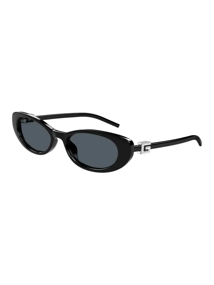 Женские солнцезащитные очки Gucci серого цвета "кошачий глаз" GG1680S 002 52 — изображение 1 из 1, черный