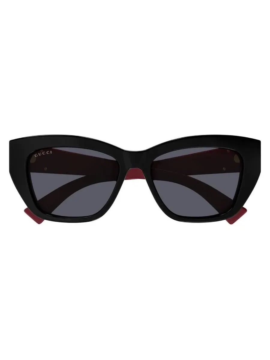 Женские солнцезащитные очки Gucci серого цвета в форме кошачьего глаза GG1844SA 004 55 — изображение 1 из 4, черный/красный