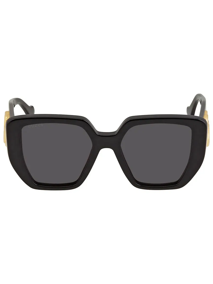 Женские солнцезащитные очки Gucci серого цвета с геометрическим дизайном GG0956S 003 54 — изображение 1 из 5, черный