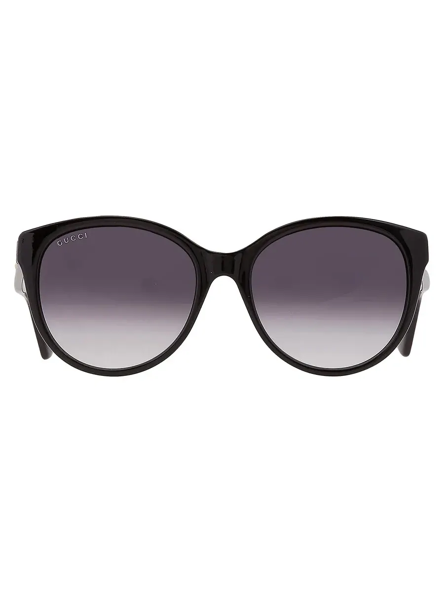 Женские солнцезащитные очки Gucci серого градиента круглой формы GG0631S 001 56 — изображение 1 из 6, черный