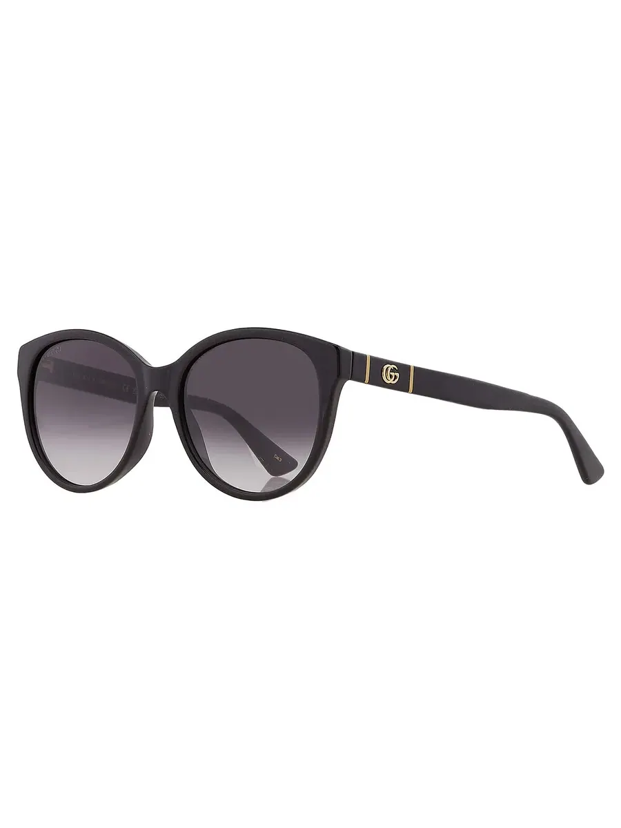 Женские солнцезащитные очки Gucci серого градиента круглой формы GG0631S 001 56 — изображение 3 из 6, черный