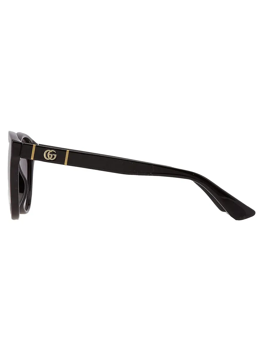 Женские солнцезащитные очки Gucci серого градиента круглой формы GG0631S 001 56 — изображение 5 из 6, черный