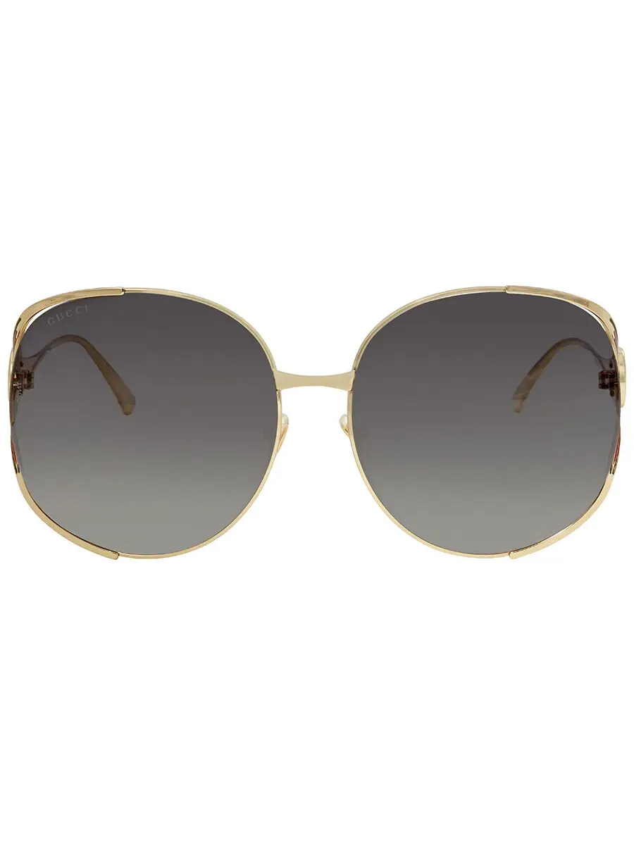 Женские солнцезащитные очки Gucci серого градиента овальной формы GG0225S 001 63 — изображение 1 из 5, серый