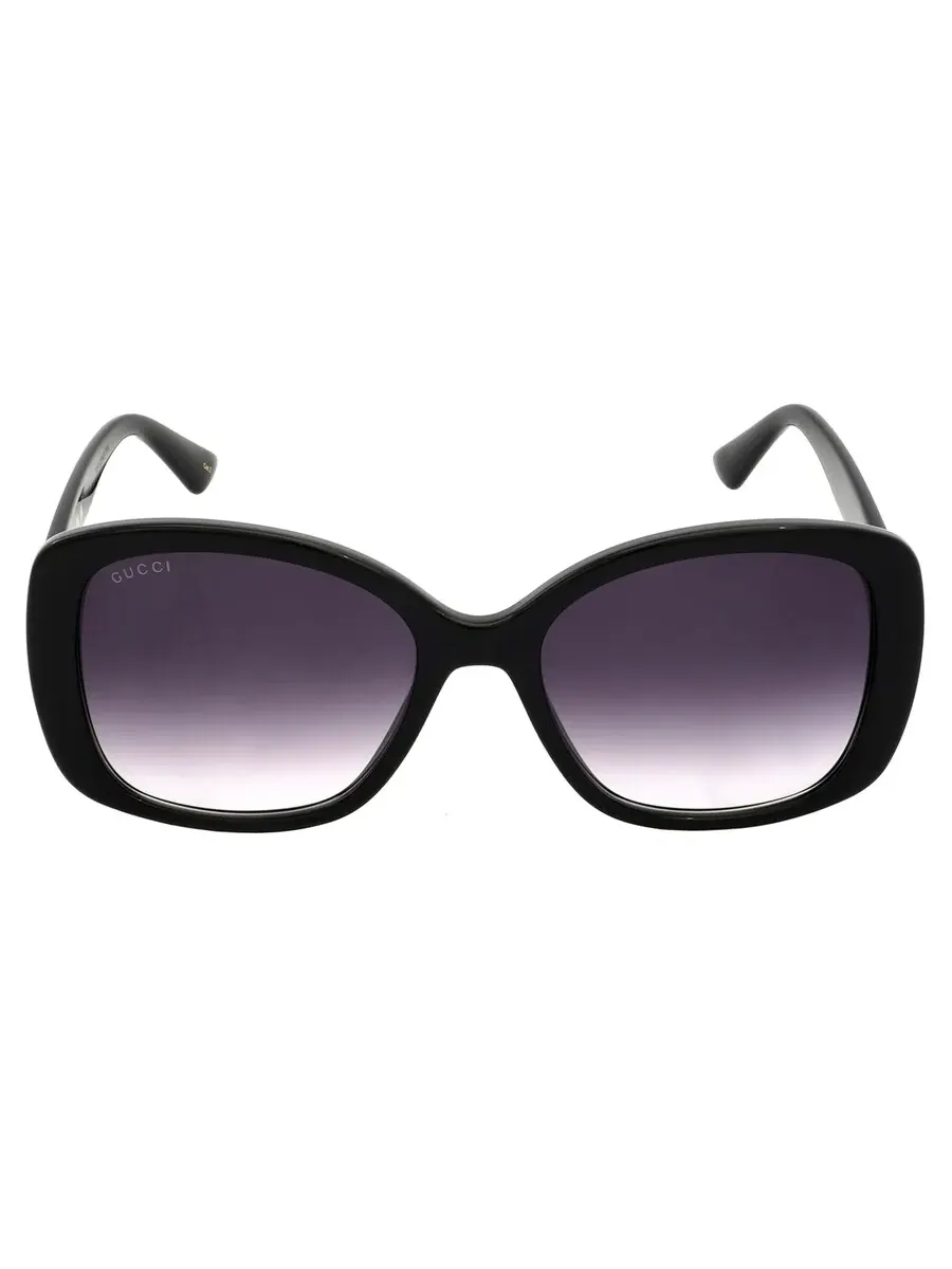 Женские солнцезащитные очки Gucci серого градиента, квадратная форма, GG0762S 001 56 — изображение 1 из 5, черный
