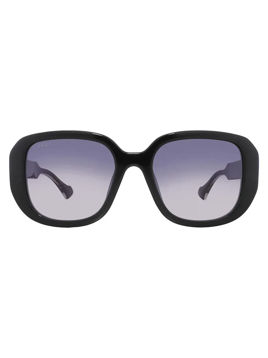 Женские солнцезащитные очки Gucci серого градиента квадратной формы GG1557SK 001 54 — черный