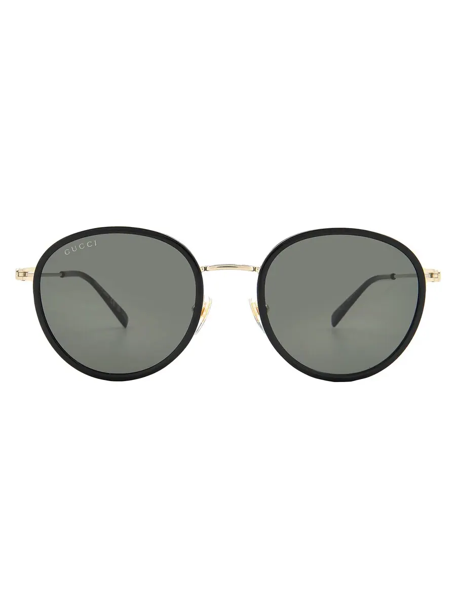 Женские солнцезащитные очки Gucci серого овального цвета GG1849S 001 51, черный/золотой — изображение 1 из 5