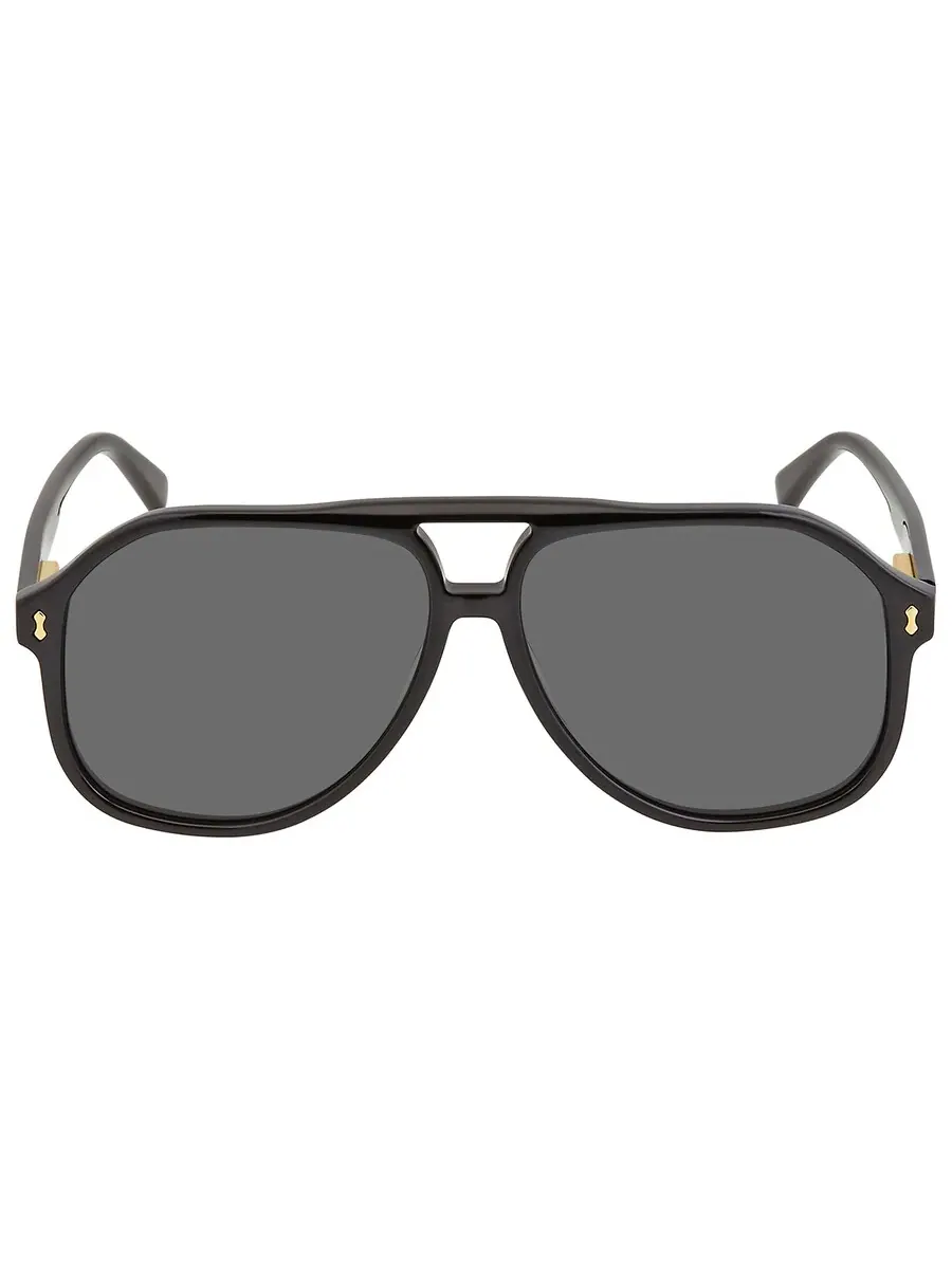 Мужские солнцезащитные очки Gucci Grey Pilot GG1042S 001 60 — изображение 1 из 5, серый