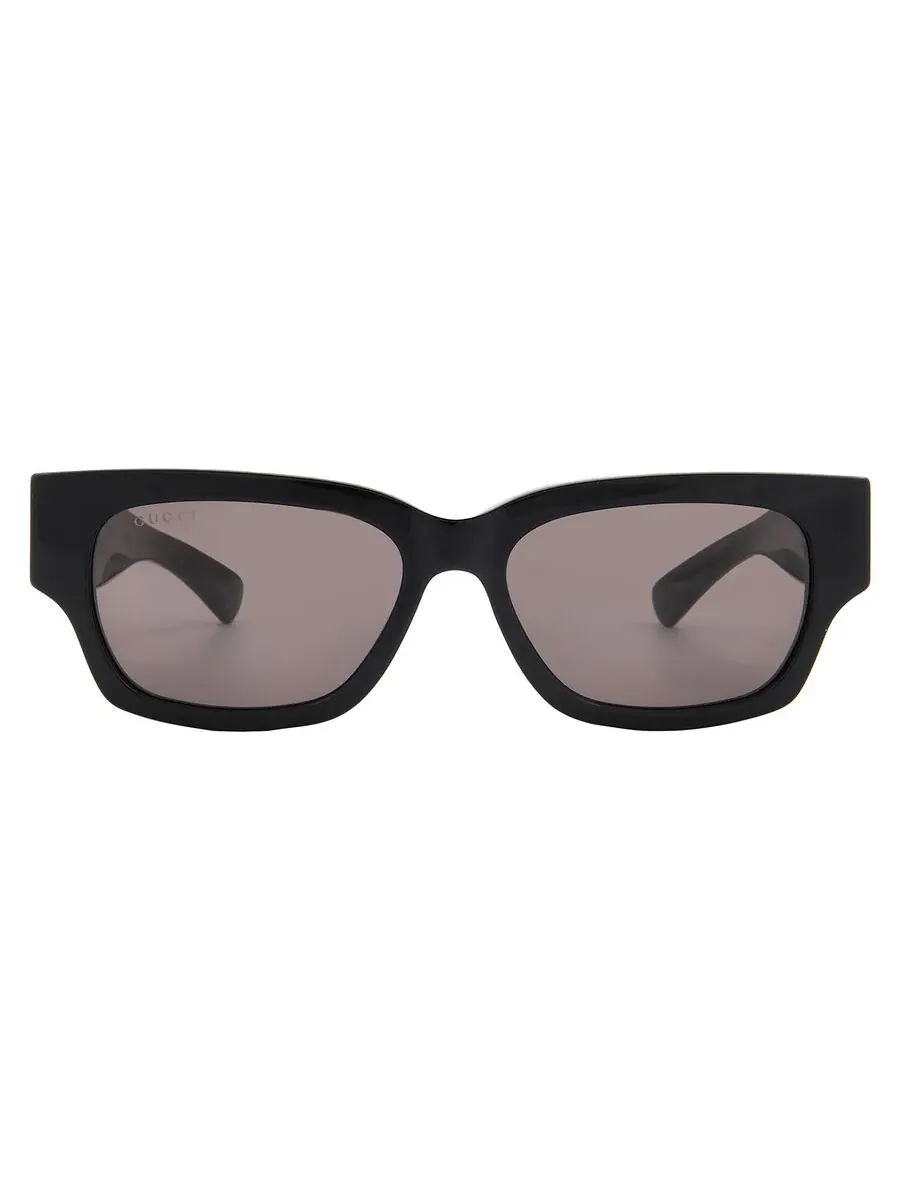 Мужские солнцезащитные очки Gucci Grey Pilot GG1794S 001 54 — изображение 1 из 5, черный