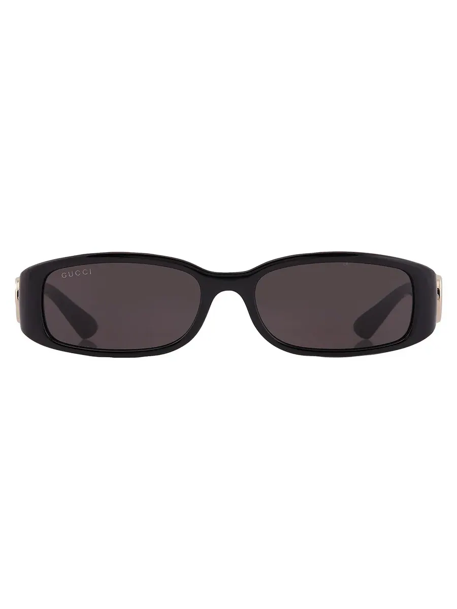 Женские солнцезащитные очки Gucci серого цвета прямоугольной формы GG1661S 001 54 — серый