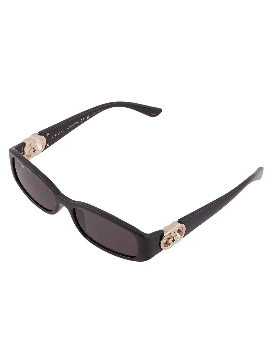 Женские солнцезащитные очки Gucci серого цвета прямоугольной формы GG1661S 001 54 — изображение 3 из 5, серый