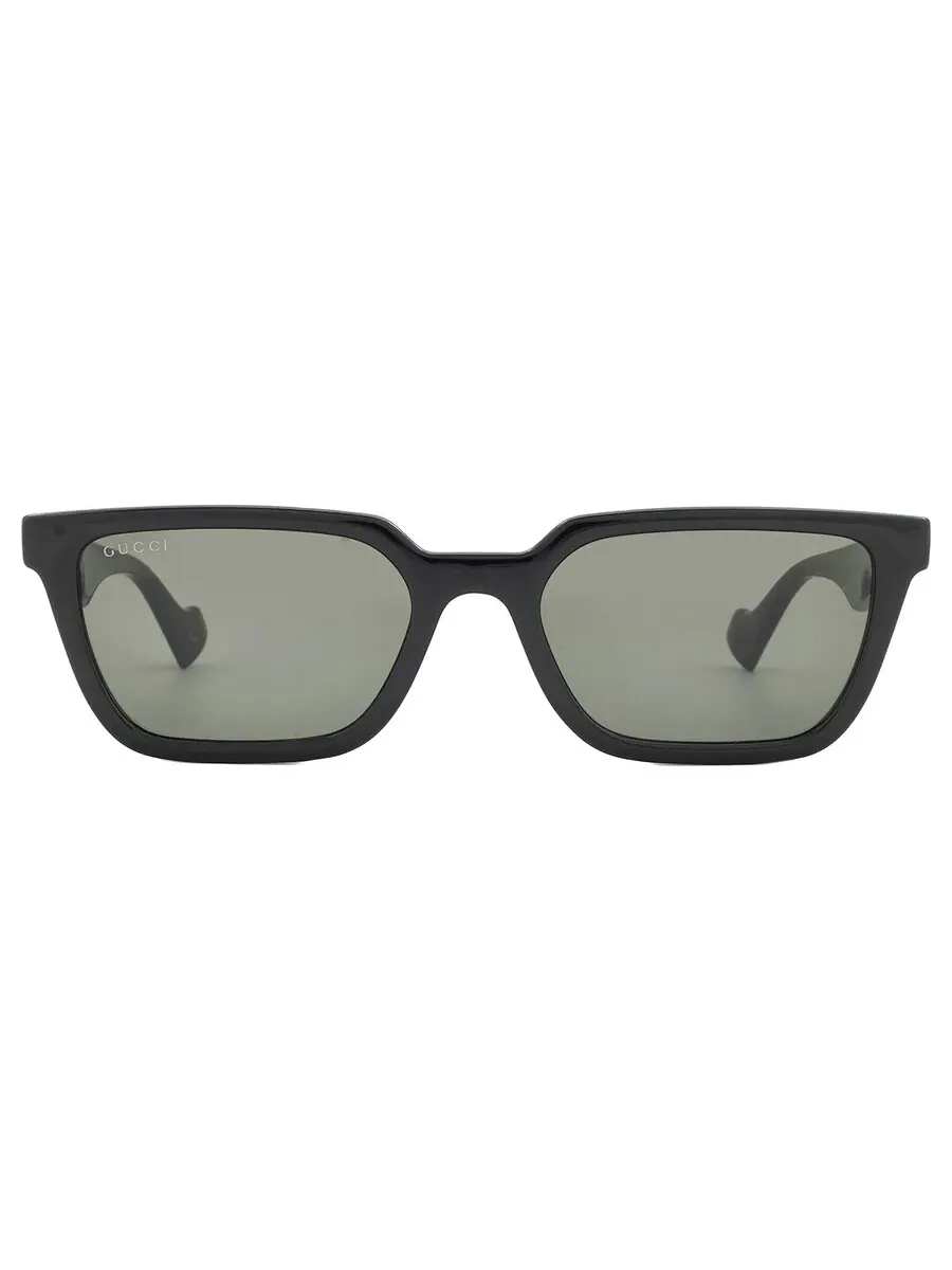 Серые мужские прямоугольные солнцезащитные очки Gucci GG1539S 001 55 — изображение 1 из 5, черный