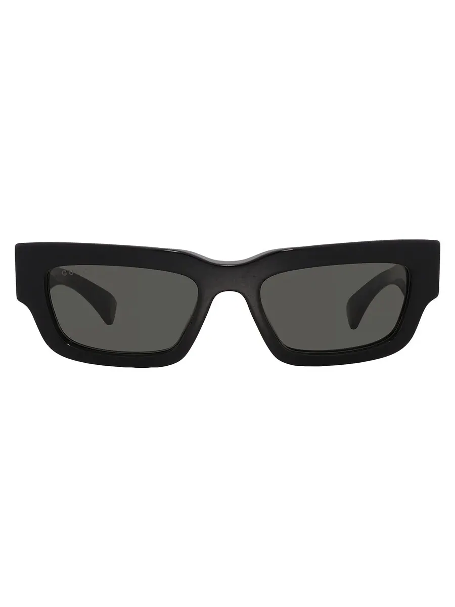 Серые мужские прямоугольные солнцезащитные очки Gucci GG1838S 001 52 — изображение 1 из 5, черный