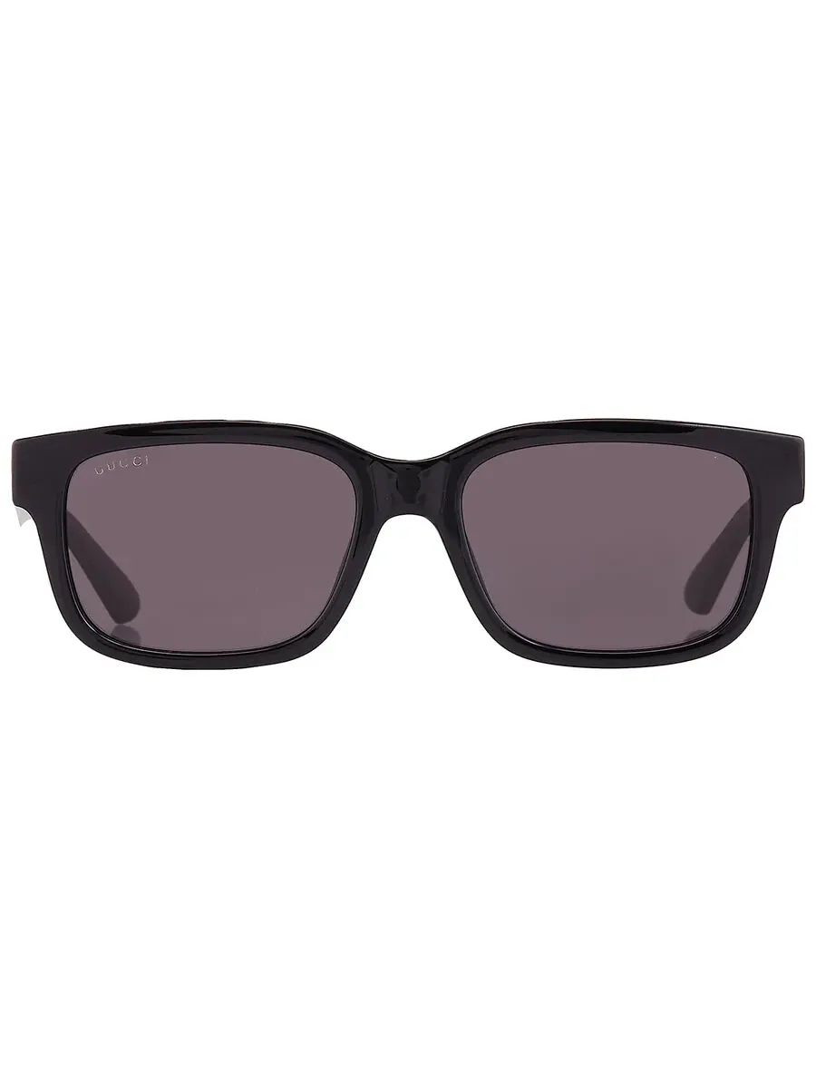 Серые мужские прямоугольные солнцезащитные очки Gucci GG1583S 001 56 — изображение 1 из 6, черный