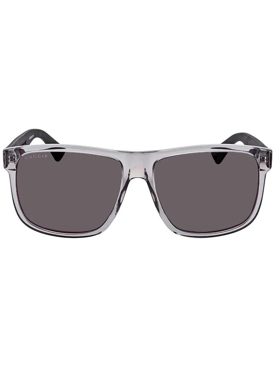 Мужские солнцезащитные очки Gucci Grey Square GG0010S 004 58 — изображение 1 из 5, серый