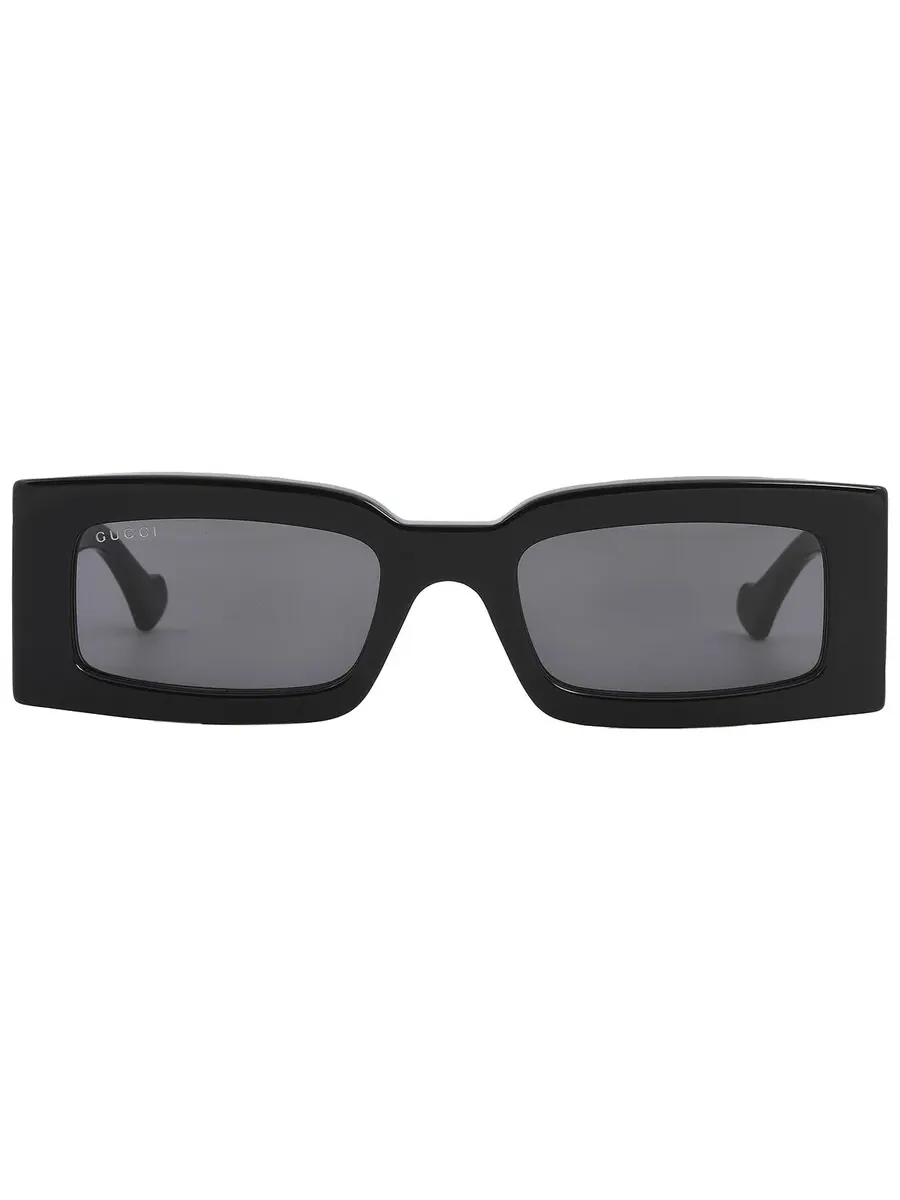 Серые прямоугольные солнцезащитные очки Gucci GG1425S 001 53 — изображение 1 из 6, черный