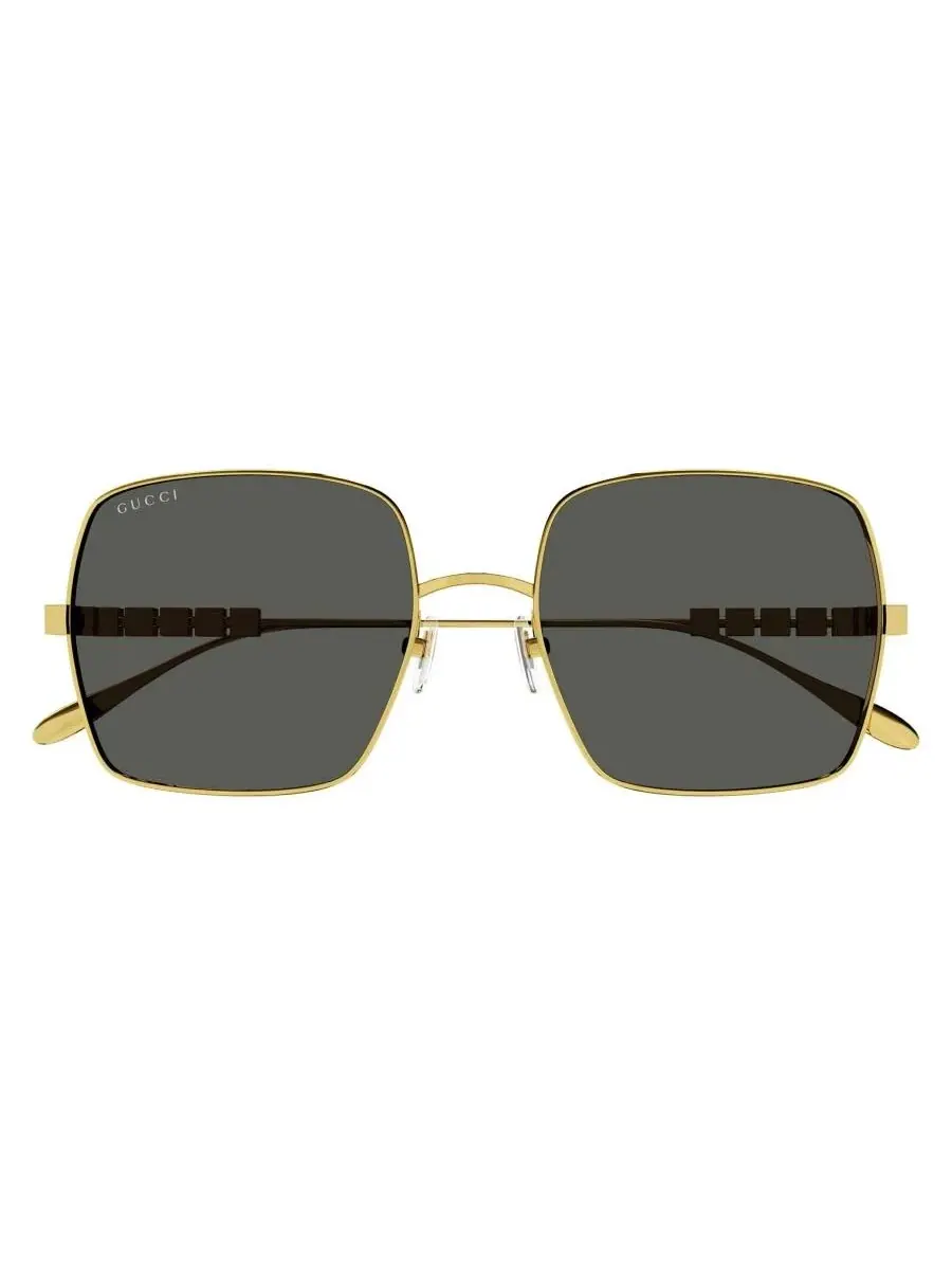 Женские солнцезащитные очки Gucci Grey Square GG1434S 001 57 — изображение 1 из 4, золото