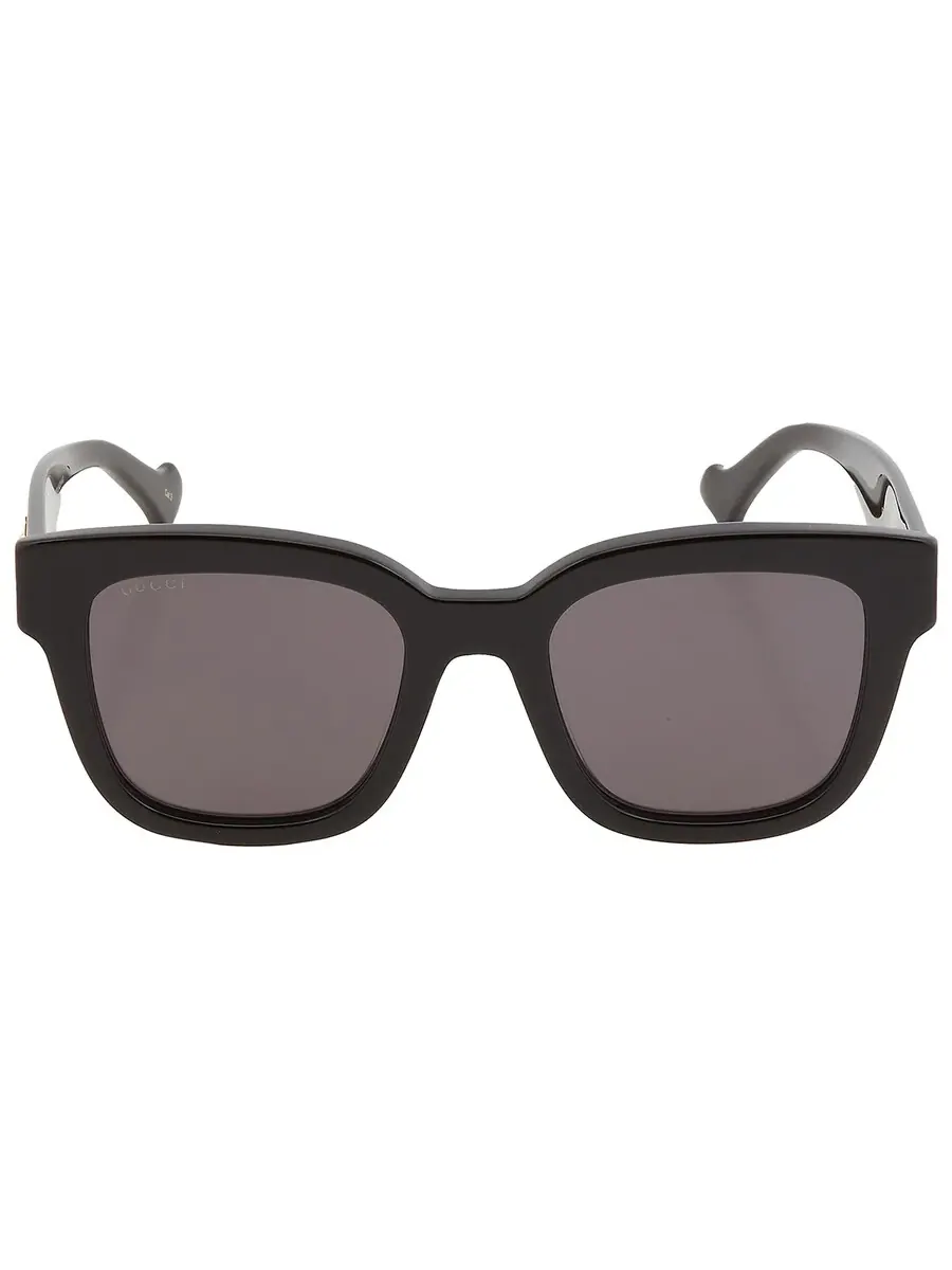 Женские солнцезащитные очки Gucci серого квадратного цвета GG0998S 001 52 — черный