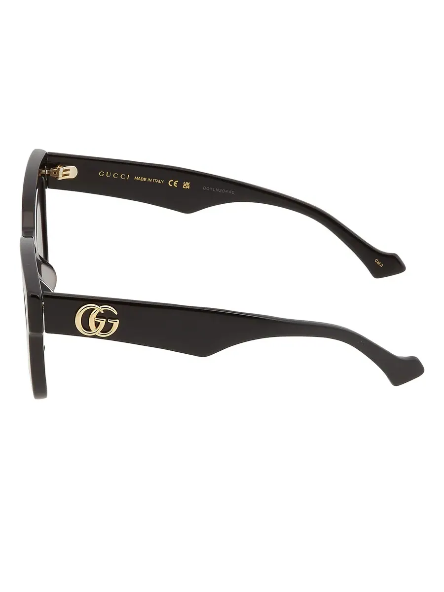 Женские солнцезащитные очки Gucci серого квадратного цвета GG0998S 001 52 — изображение 4 из 5, черный