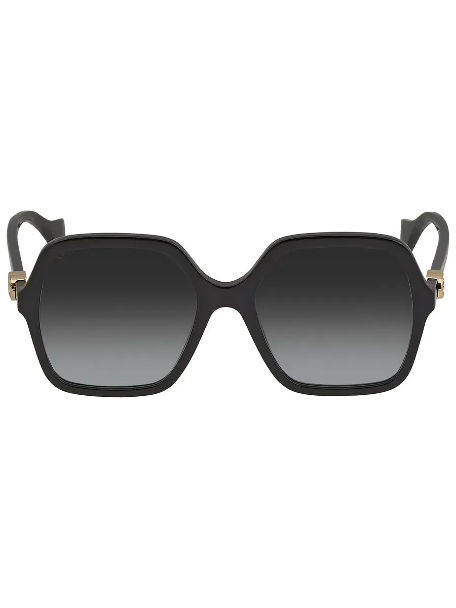 Женские солнцезащитные очки Gucci серого квадратного цвета GG1072S 001 56 — изображение 1 из 5, черный