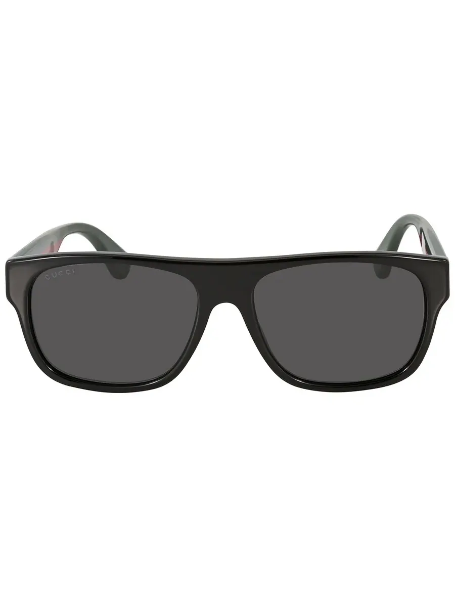 Мужские солнцезащитные очки Gucci Grey Square GG0341S 001 56 — изображение 1 из 5, серый