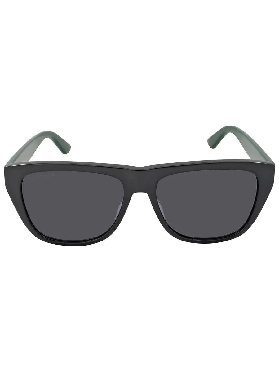 Мужские солнцезащитные очки Gucci Grey Square GG0926S 001 57 — изображение 1 из 4, черный/зеленый