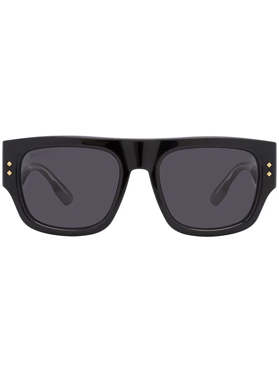 Мужские солнцезащитные очки Gucci Grey Square GG1262S 001 54 — изображение 1 из 6, черный