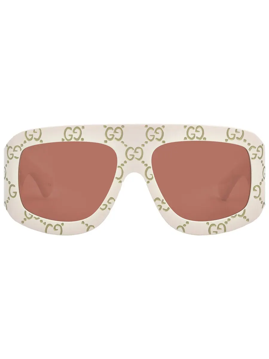 Мужские солнцезащитные очки Gucci Orange Mask GG0983S 001 59 — изображение 1 из 6, слоновая кость