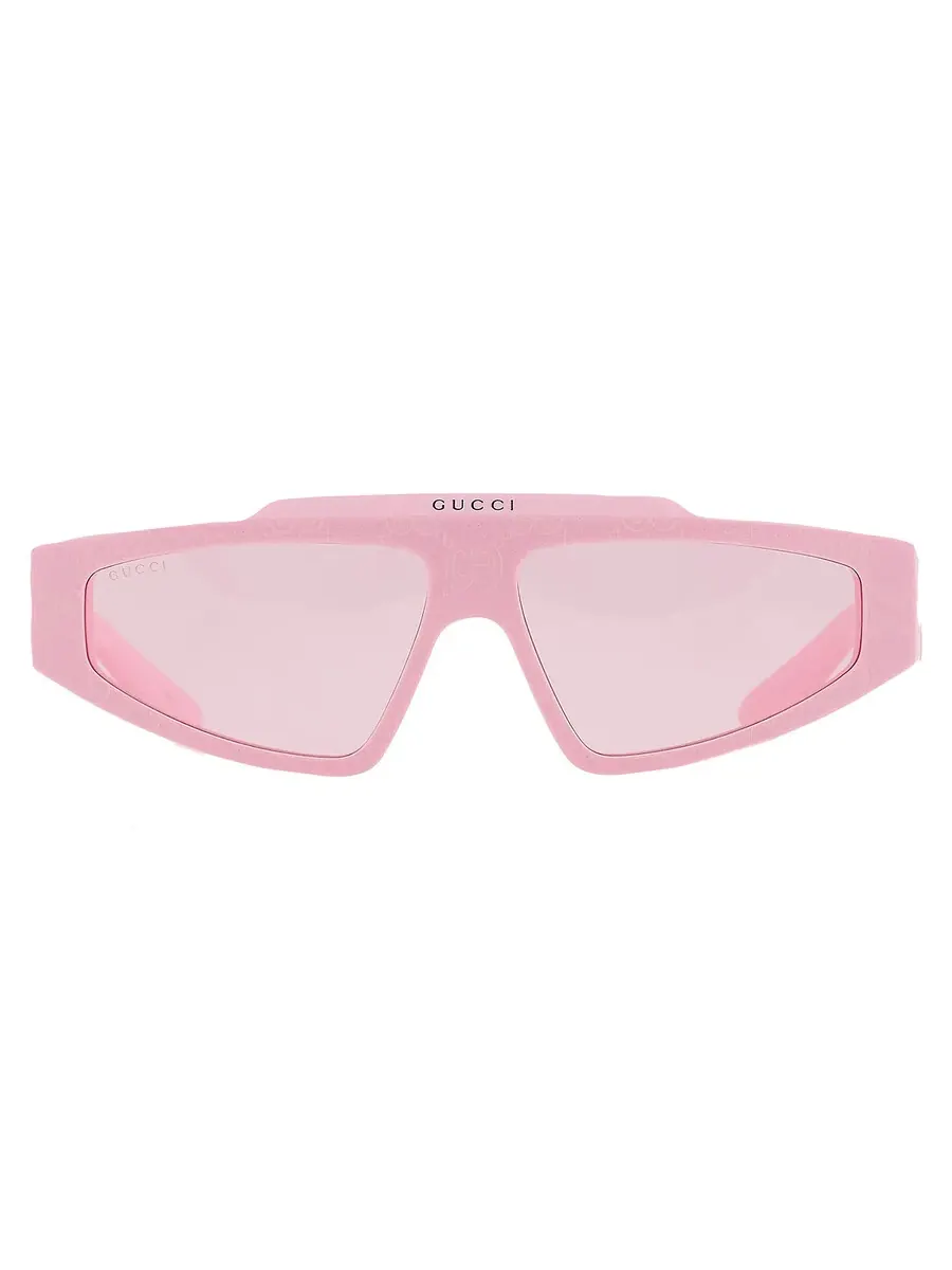 Унисекс солнцезащитные очки Gucci Pink Browline GG1591S 003 58 — изображение 1 из 6, розовый