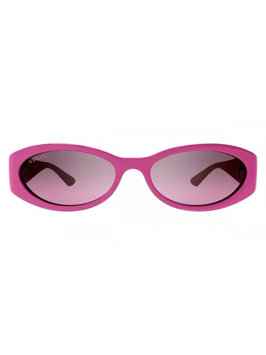 Женские солнцезащитные очки Gucci Pink Mirror Gradient Oval GG1660S 003 54 — изображение 1 из 4, фуксия