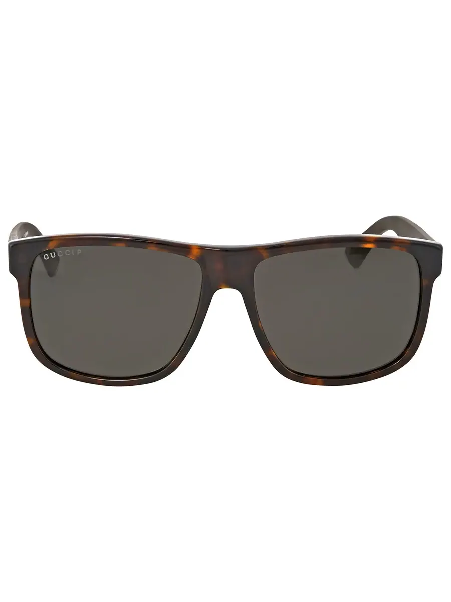 Мужские солнцезащитные очки Gucci Polarized Grey Square GG0010S 003 58 — изображение 1 из 5, серый