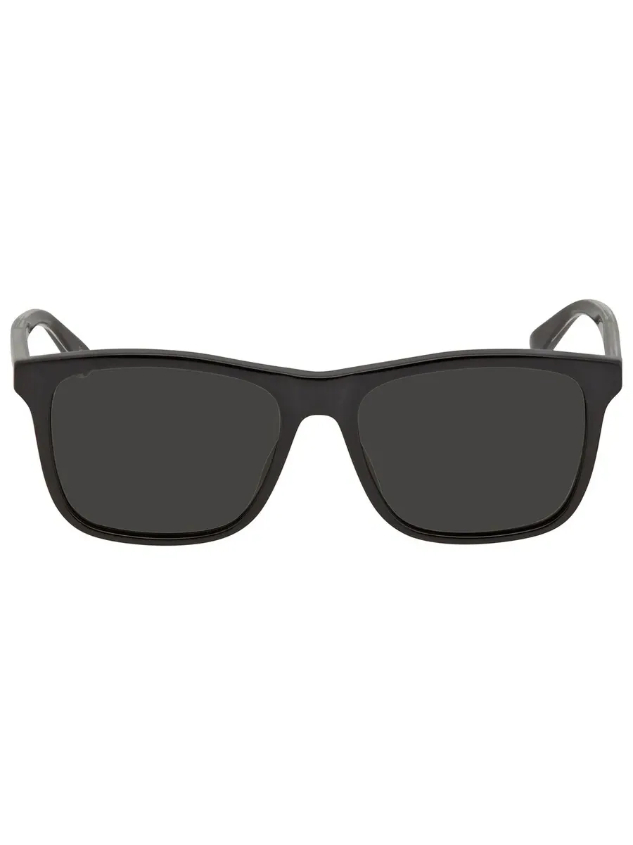 Поляризованные серые квадратные мужские солнцезащитные очки Gucci GG0381SN 007 57 — изображение 1 из 5, серый