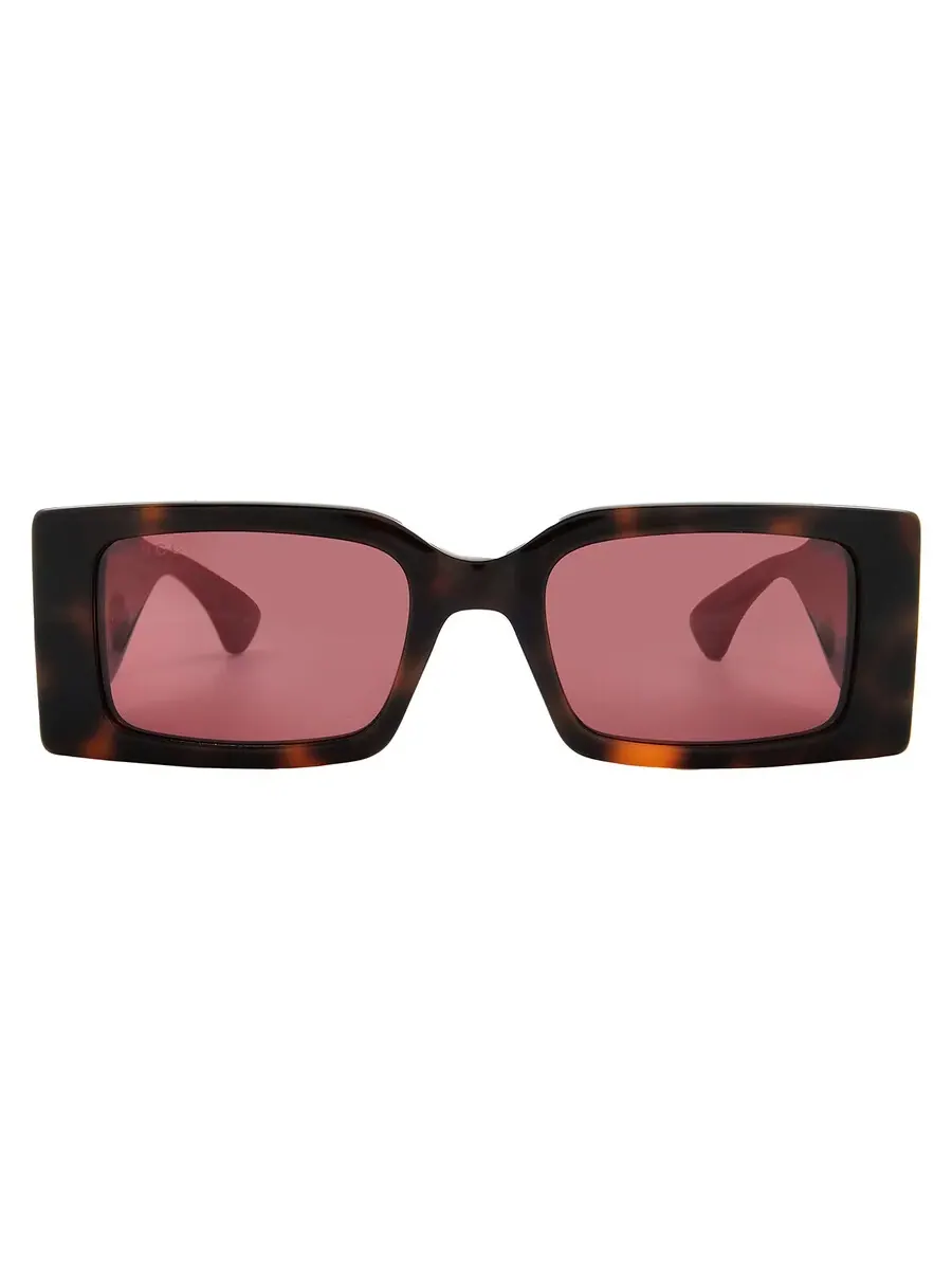 Женские солнцезащитные очки Gucci красные прямоугольные GG1860S 002 52 — изображение 1 из 5, хавана