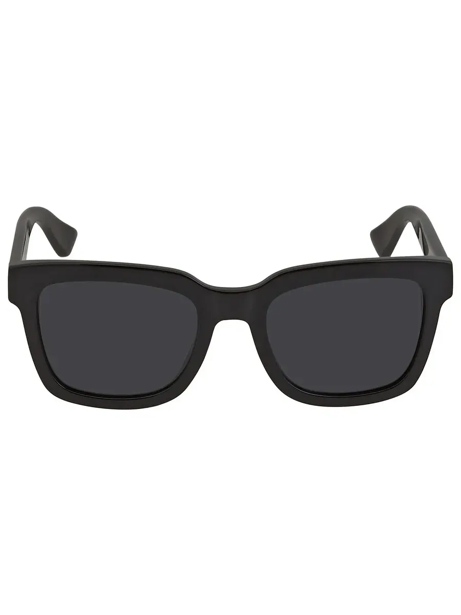 Мужские солнцезащитные очки Gucci Smoke Square GG0001SN 001 52 — изображение 1 из 5, черный