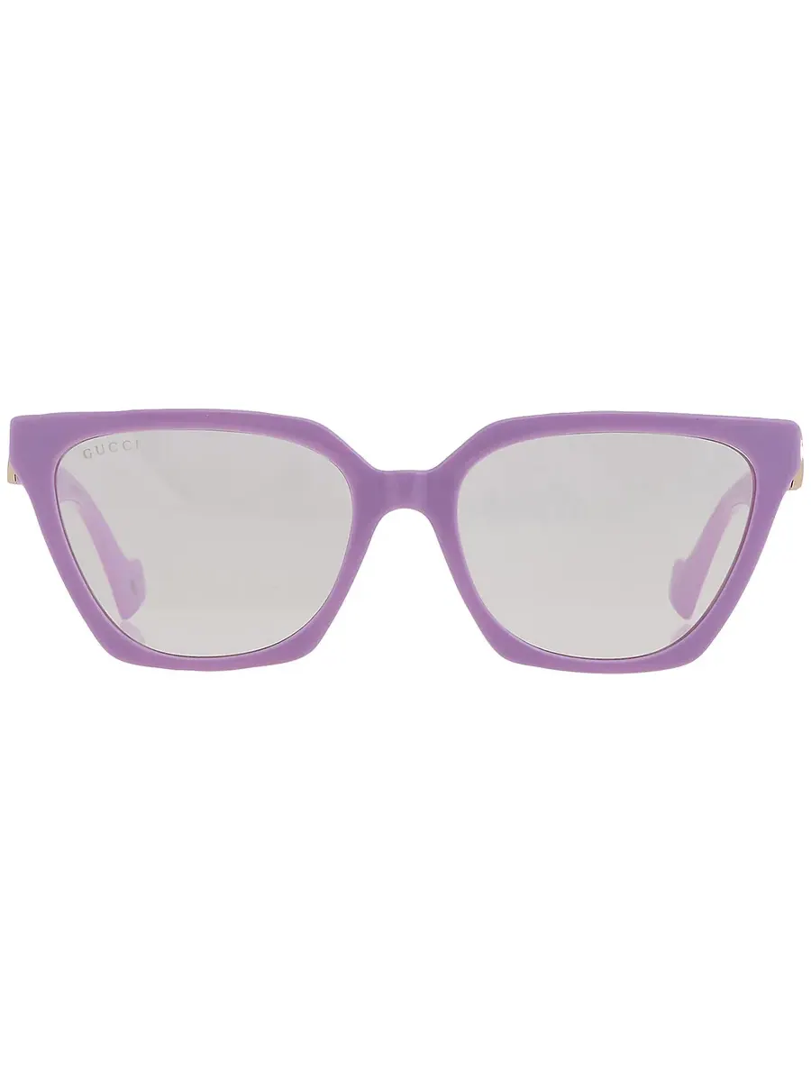 Солнцезащитные очки Gucci Violet Logo с клипсой в форме «кошачий глаз» для женщин GG1542S 002 55 — изображение 1 из 8