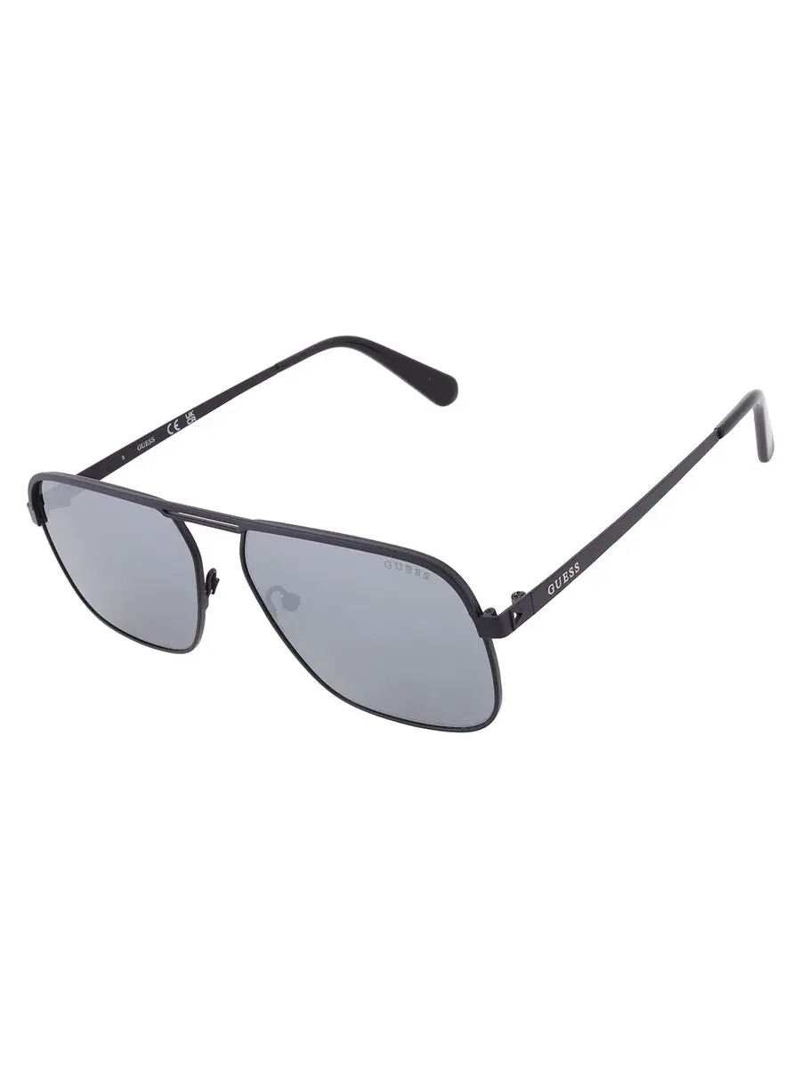Очки солнцезащитные мужские Guess Green Mirror Navigator GU6939 02Q 58 — изображение 3 из 4, зеленый