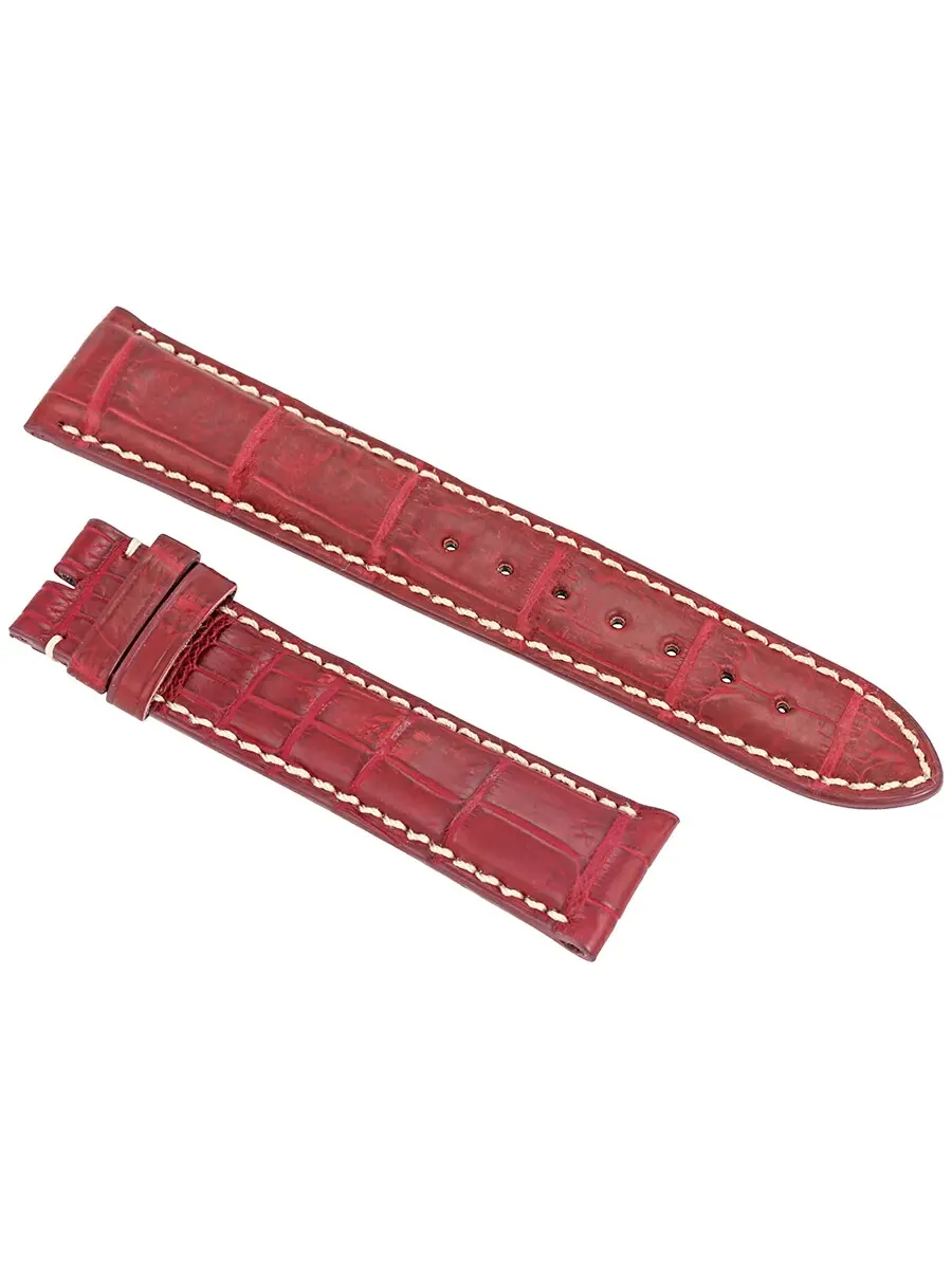 Ремешок Hadley Roma Wine Matte 21 мм из кожи аллигатора — изображение 1 из 2, красный