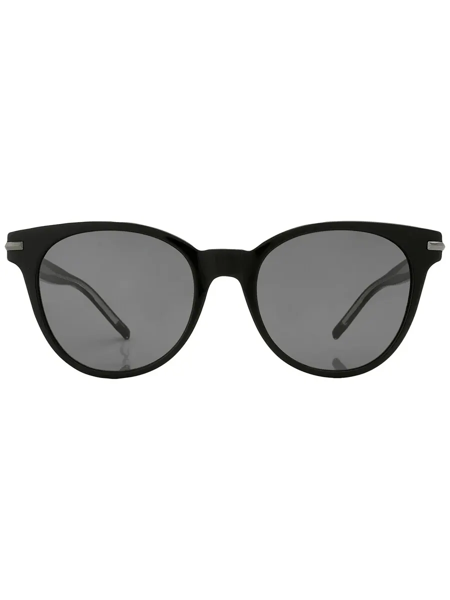 Женские солнцезащитные очки Hugo Boss серого овального цвета BOSS 1267/S 0807/IR 53 — черный
