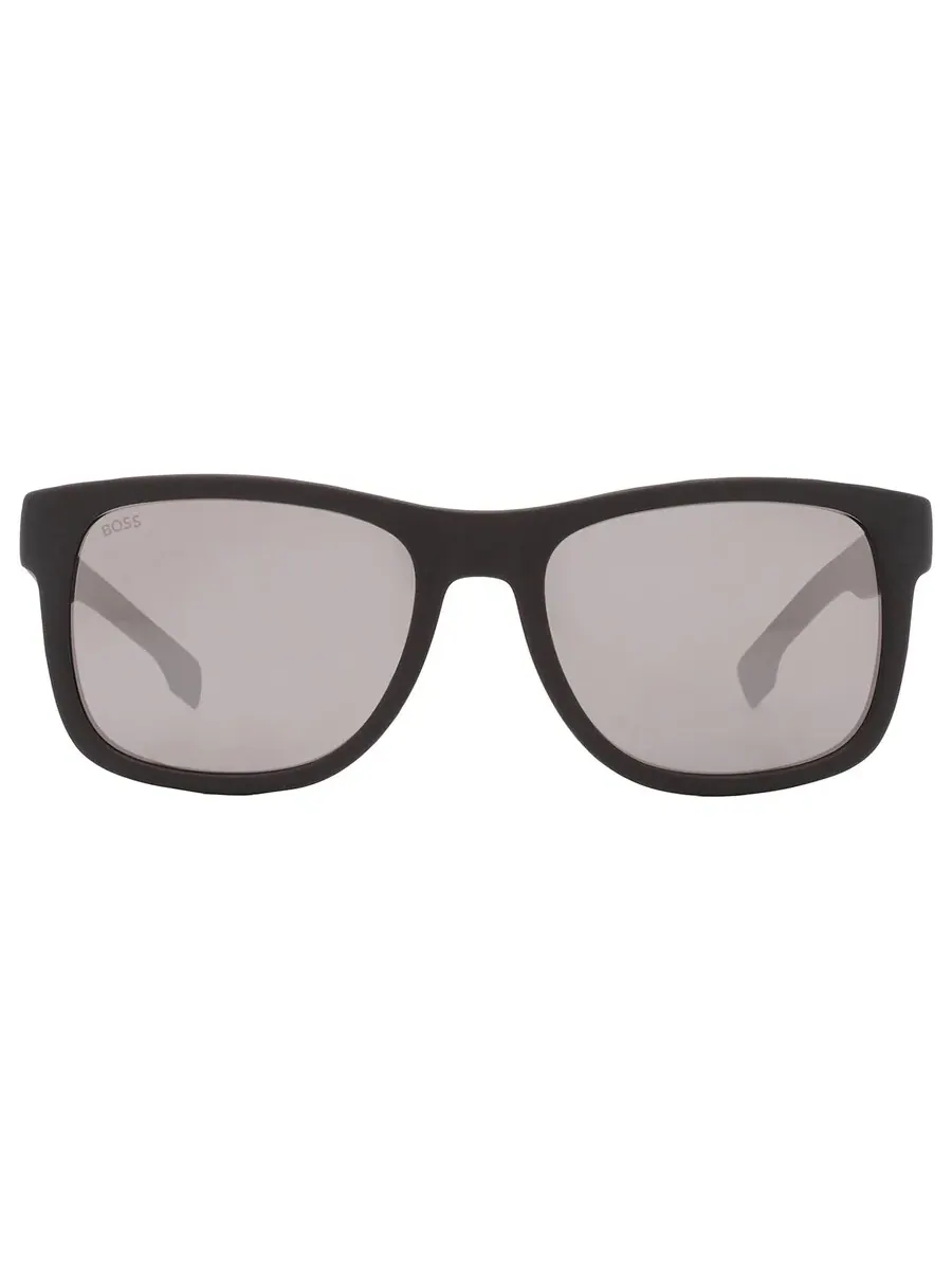Мужские солнцезащитные очки Hugo Boss Silver Square BOSS 1568/S 0003/T4 55 — изображение 1 из 6, черный
