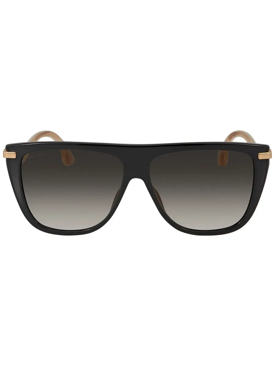 Женские солнцезащитные очки Jimmy Choo Gray SF Gold Browline SUVI/S 0807/FQ 58 — изображение 1 из 5, черный
