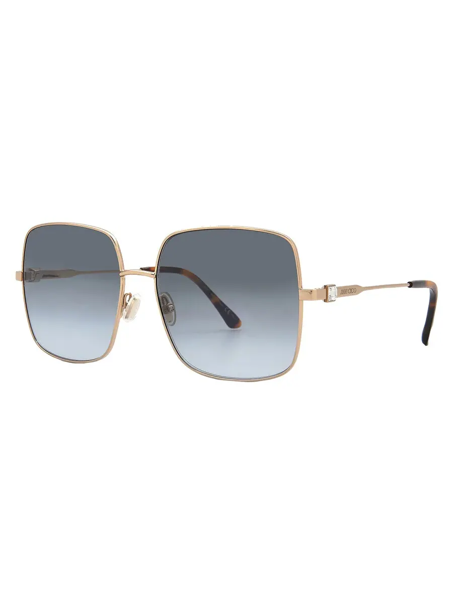 Женские солнцезащитные очки Jimmy Choo Blue Shaded Square LILI/S 0000/GB 58 — изображение 2 из 5, розовый золотистый