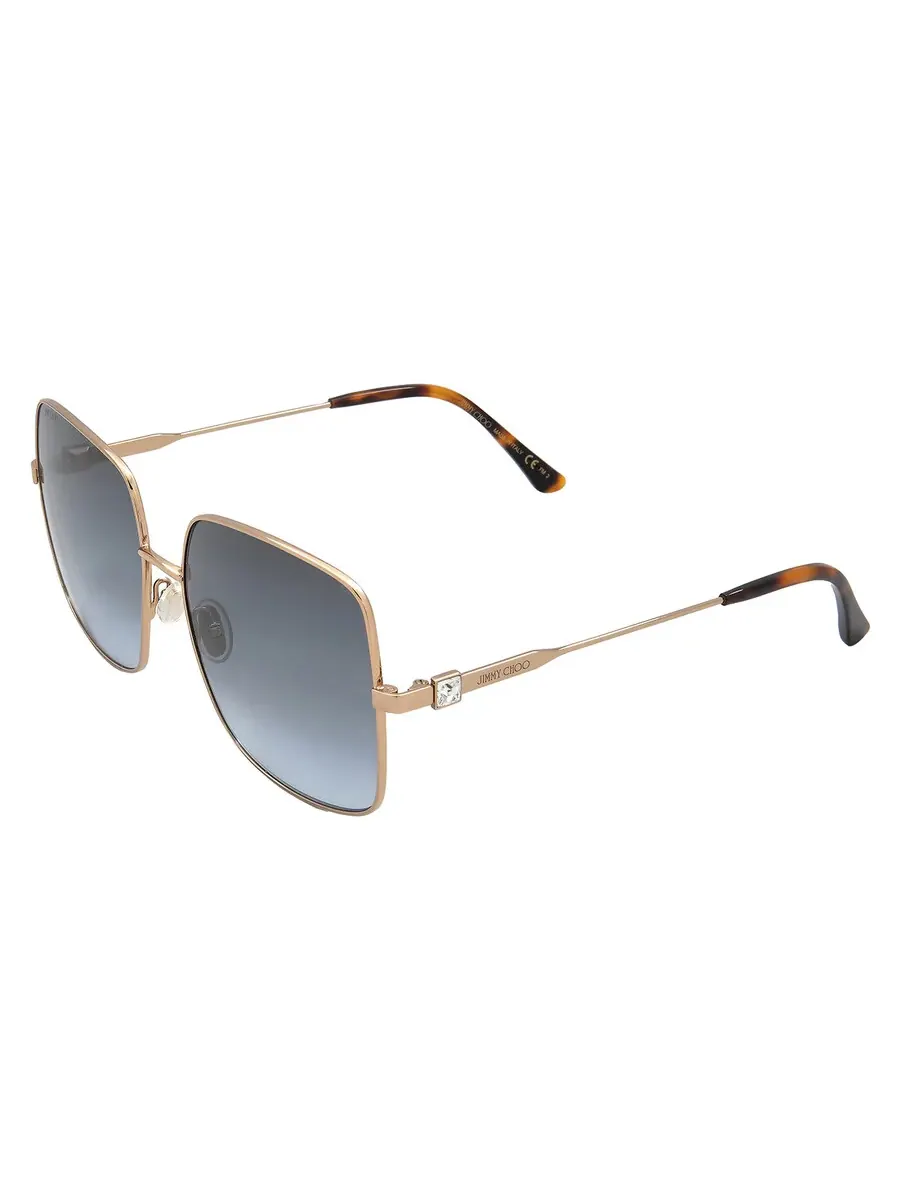 Женские солнцезащитные очки Jimmy Choo Blue Shaded Square LILI/S 0000/GB 58 — изображение 4 из 5, розовый золотистый