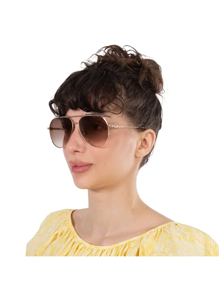 Женские солнцезащитные очки Jimmy Choo Brown Gradient Pilot OLLY/S 0DDB/HA 60 — изображение 2 из 6, коричневый