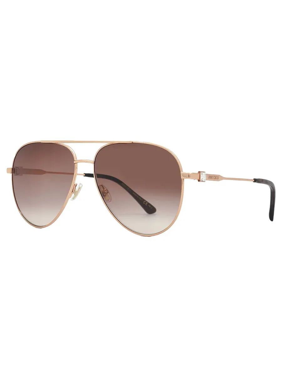 Женские солнцезащитные очки Jimmy Choo Brown Gradient Pilot OLLY/S 0DDB/HA 60 — изображение 3 из 6, коричневый